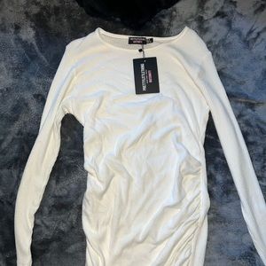 PLT Ribbed Long-sleeve Maternity Dress